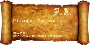 Pilinger Maxima névjegykártya